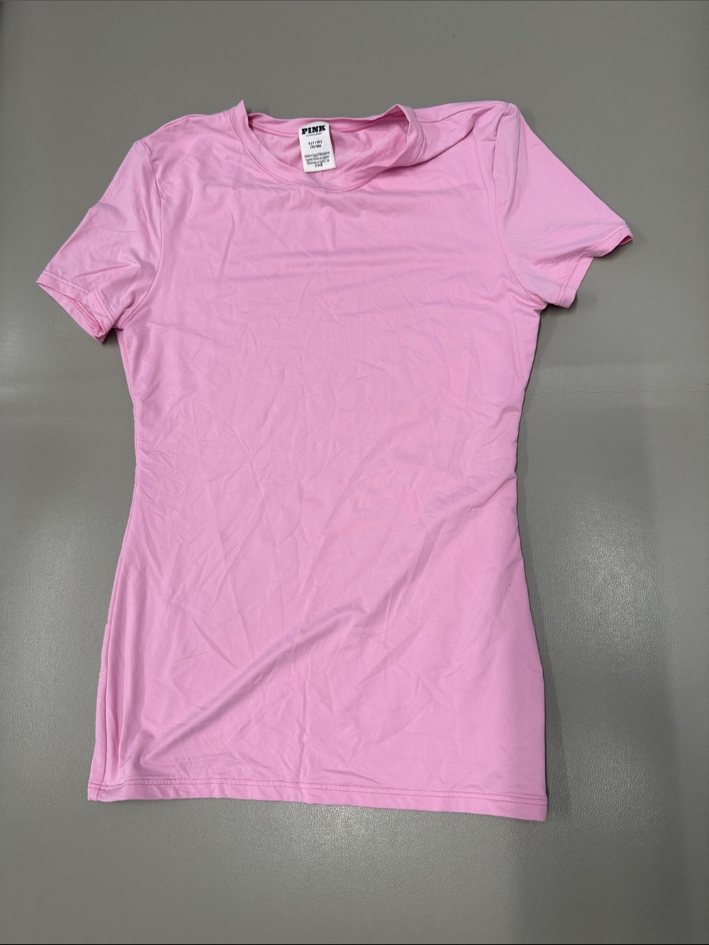 PINK Victoria's Secret Short-Sleeve Crew Tee in Pastel Pink